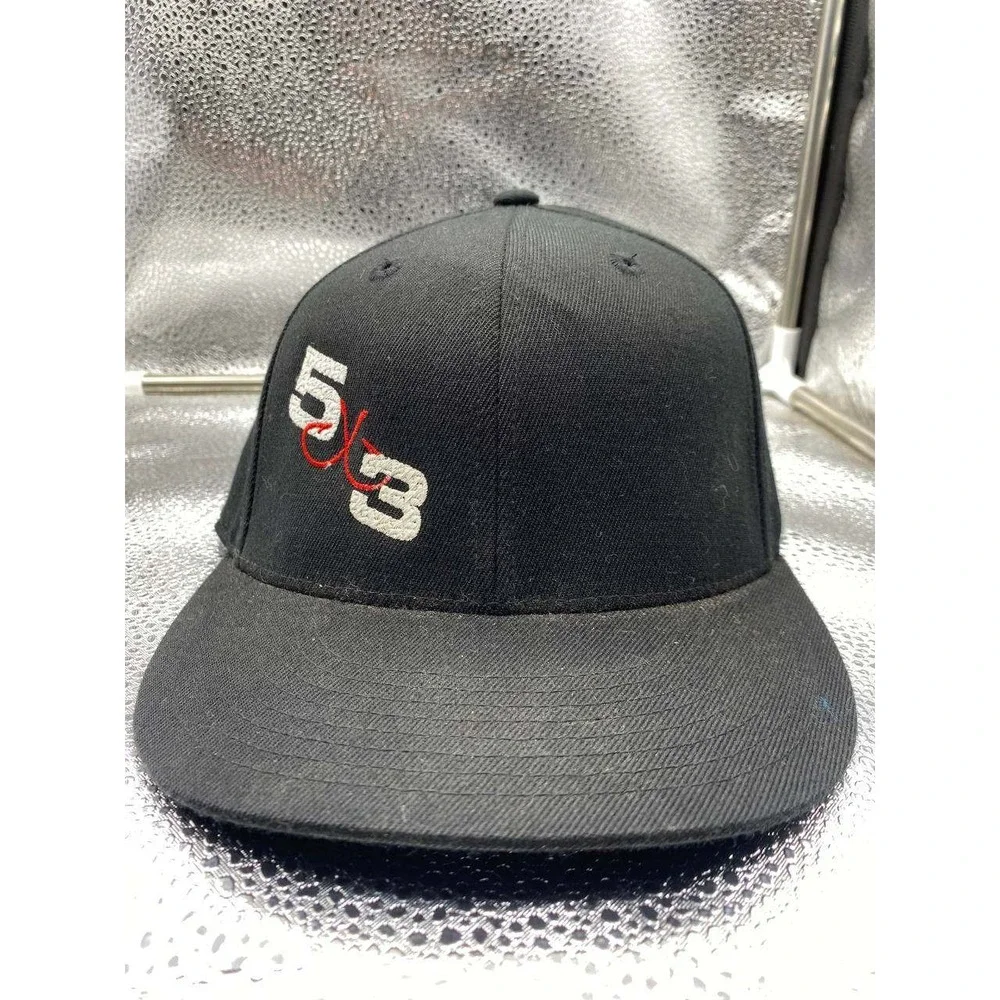 5/3 Fishing Hook No Excuses 210 Fitted by Flexfit Hat Mens 7 1/4 7 5/8 Black Cap